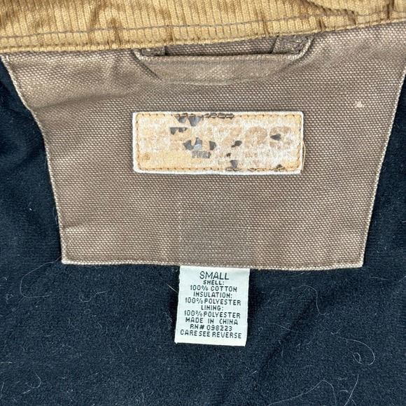 Canvas Barn Chore Jacket Quilt Lined Brown Work Thrash Distress Small OVERSIZED - Picture 7 of 16